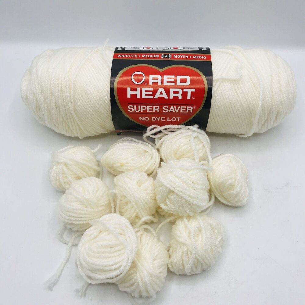 Red Heart Super Saver Acrylic Yarn, and Yarn Balls 0316 Soft White